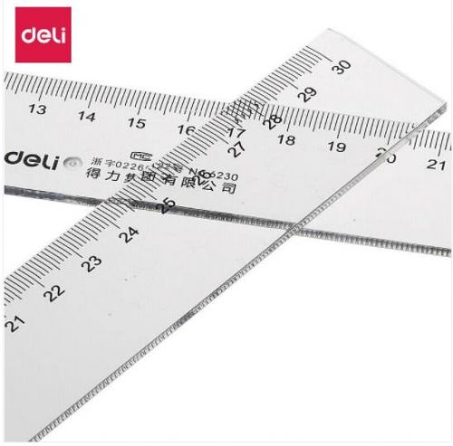 得力 6230 透明直尺 30cm 20把/盒